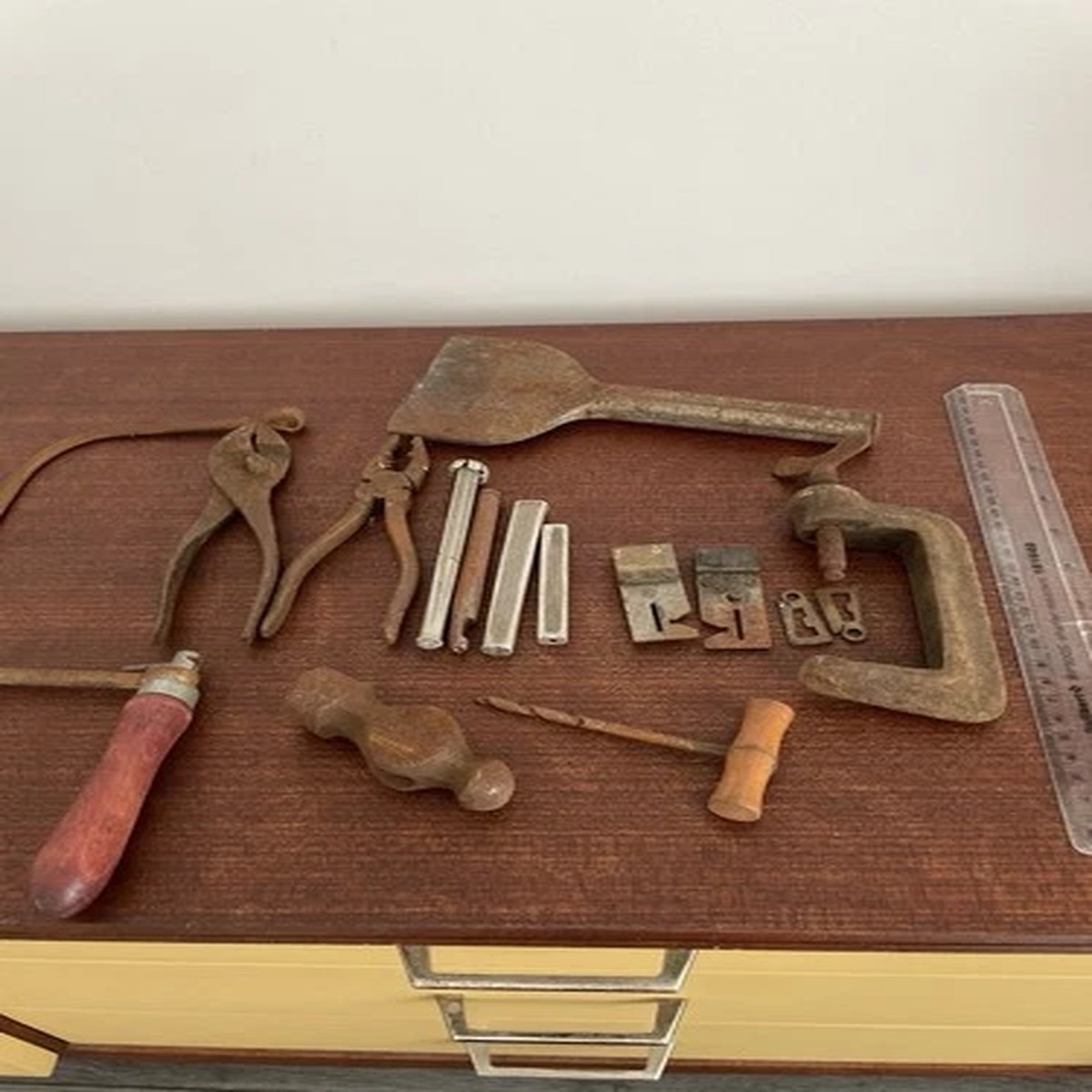 Vintage Mixed Tools Job Lot Clamp Pliers Punches Bit Engineering